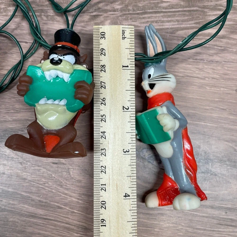 Vintage 1997 Looney Tunes Bugs Bunny Taz Sylvester Christmas Lights Set of 8